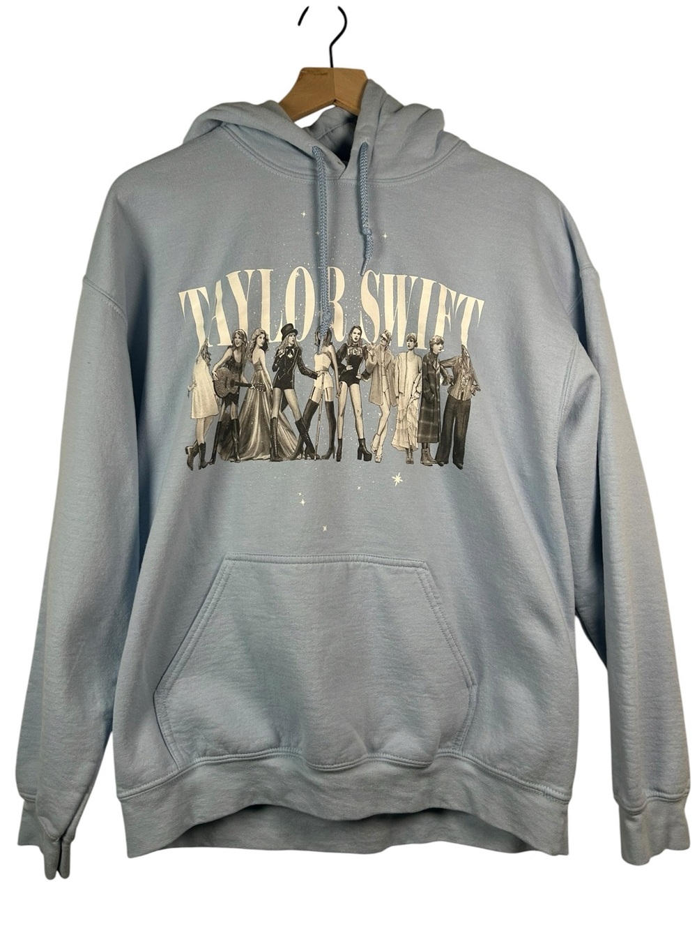 TAYLOR SWIFT Midnights Eras Merch Graphic Blue Hoodie Size L